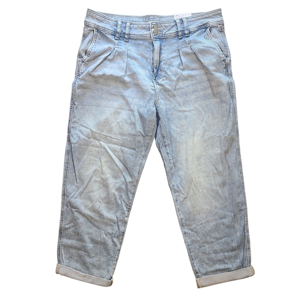 Sonoma Relaxed Pleated Front Jeans 16 NWT Light Wash High Rise Straight Leg - Picture 3 of 8